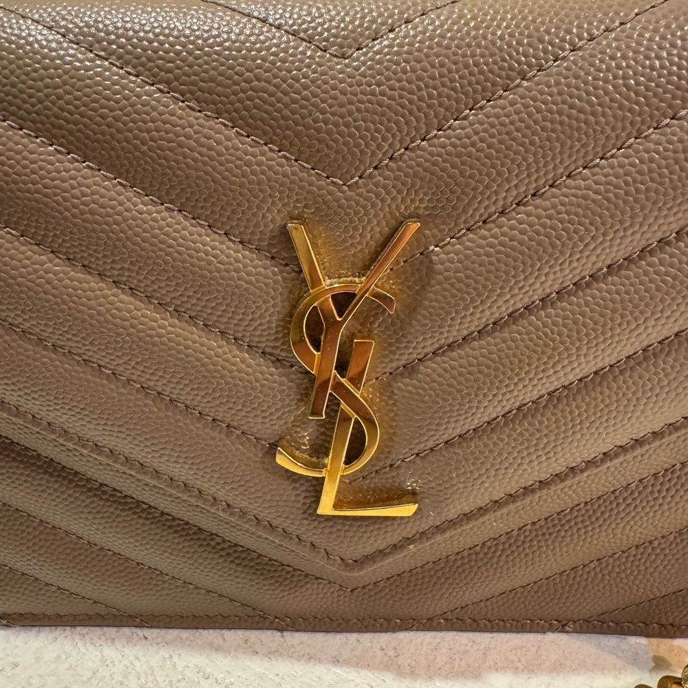 Yves Saint Laurent Taupe Quilted Crossbody Bag - Picture 2 of 16